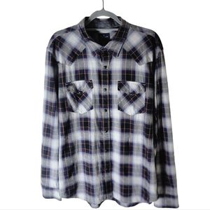 American Eagle Outfitters button down long sleeve slim fit plaid shirt size XL